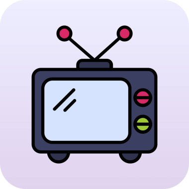 TV simgesi, vektör illüstrasyonu basit tasarım