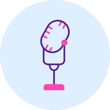 Mikrofon. Web simgesi basit illüstrasyon