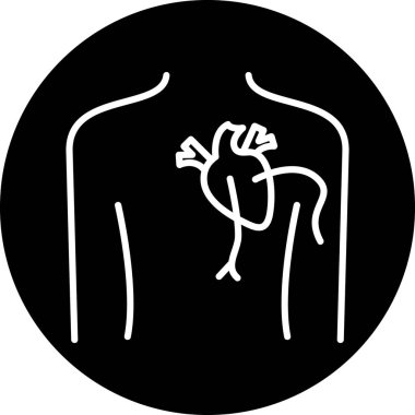 Kalp ve kalple insan vücudunun vektör simgesi