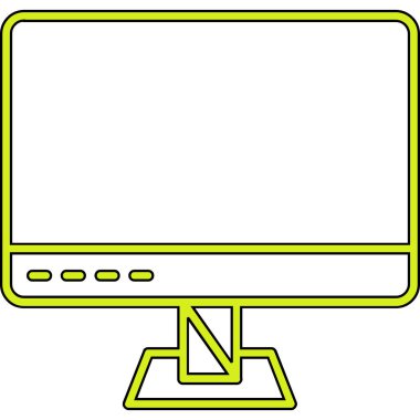 Sarı ekranlı bilgisayar ekranı