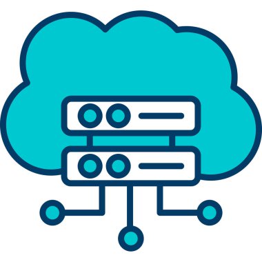 bulut hesaplama vektör çizgisi simgesi, teknoloji, ağ