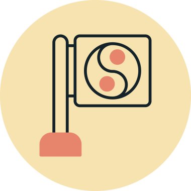 Bir trafik ışığı simgesinin vektör illüstrasyonu