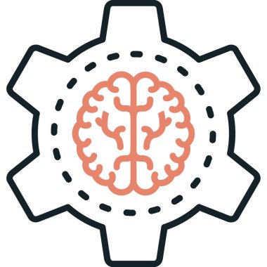 Beyin. Web simgesi basit illüstrasyon