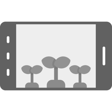 Akıllı telefon simgesi. Cep telefonu ve bitki tasarımı. vektör grafiği