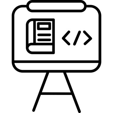 Kodlama. Web simgesi basit illüstrasyon