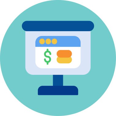 Para için. Web simgesi basit illüstrasyon