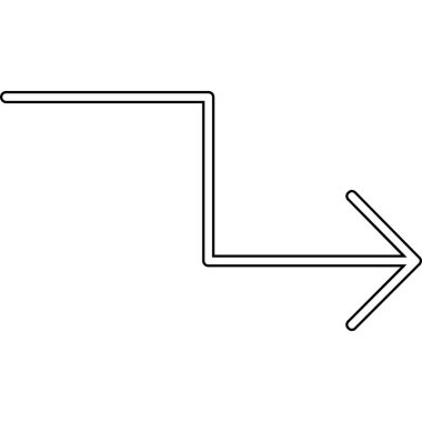 Beyaz arkaplan vektör illüstrasyonunda sağdaki ok