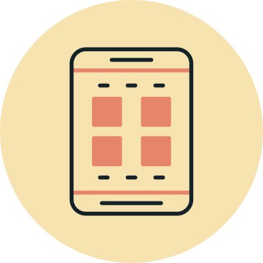 Cep telefonu. Web simgesi vektör illüstrasyonu