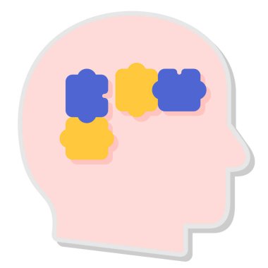 Beyin ve beyin ikonu vektör çizimi