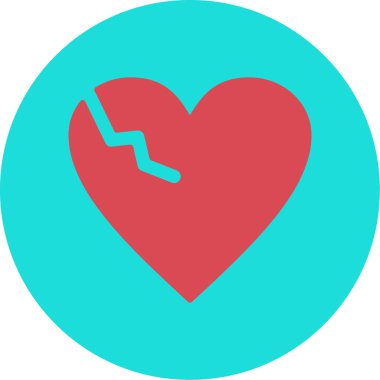 Kırık bir kalp simgesinin vektör çizimi