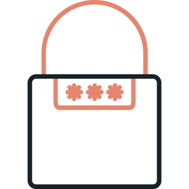 Kurdele ikon vektör illüstrasyon tasarımlı alışveriş çantası