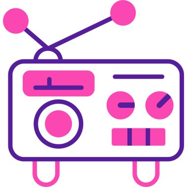 radyo simgesi, vektör illüstrasyonunun çizimi