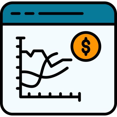 Analiz grafiği simgesi - ana hatlar biçiminde