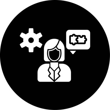 İş Kadını Simgesi vektör illüstrasyonu