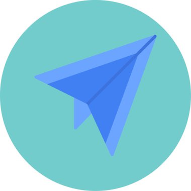 Kağıt uçak simgesi, vektör çizimi, beyaz arkaplanda