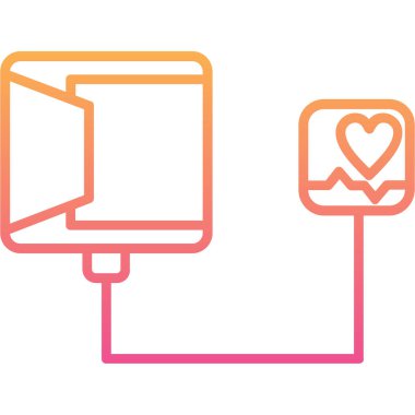 Kalpli aşk simgesinin vektör illüstrasyonu