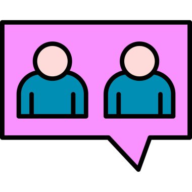 iki renk simgesi olan konuşma baloncukları