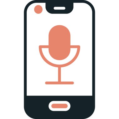 mikrofon simgesi olan cep telefonu