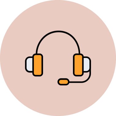 kulaklık simgesi, vektör illüstrasyonu