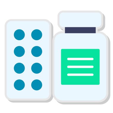 Haplar ve tablet ikonu. düz tasarım biçimi