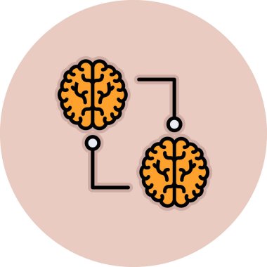 Beyin. Web simgesi basit illüstrasyon