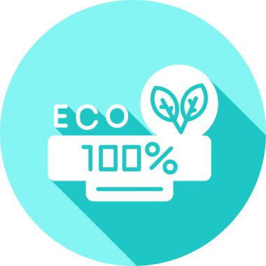 Yeşil yaprağın vektör çizimi ve bir eko işareti