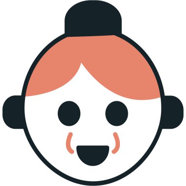 bebek erkek yüzü simgesi - taslak biçimi