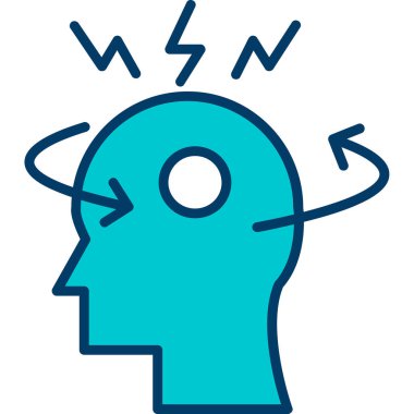 Yıldırım ikonlu kafa. vektör illüstrasyonu