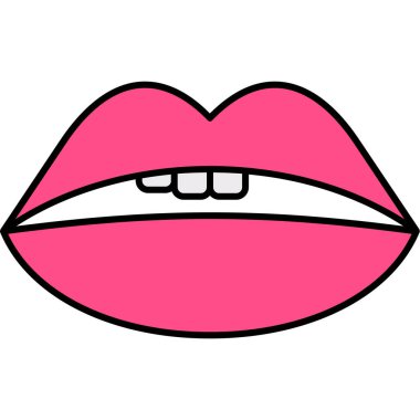 Pembe dudaklar pop sanat vektörü çizimi