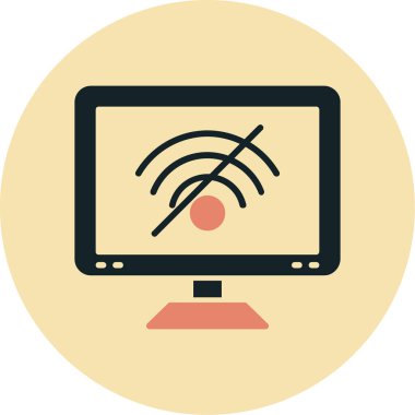 Kablosuz. Web simgesi basit illüstrasyon