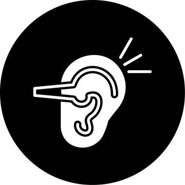 İnsan kulak simgesinin vektör illüstrasyonu