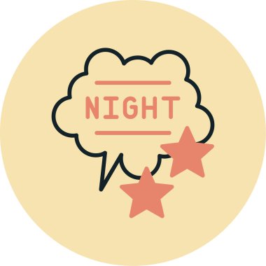 gece modern simge, vektör illüstrasyonu