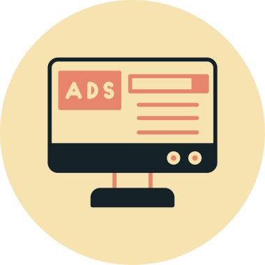 Reklam düz vektör simgesi