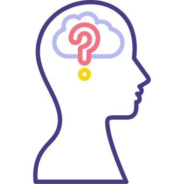 Soru işareti simgesi olan beyin