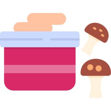 Mantar. Web simgesi basit illüstrasyon