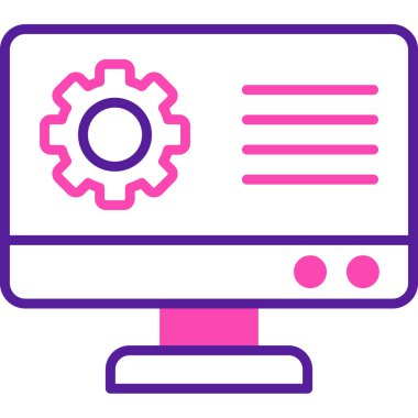 Bilgisayar. Web simgesi basit illüstrasyon