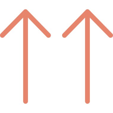 İki ok vektör simgesi. stilde düz çizgi simgesi, turuncu renk, beyaz arkaplan.