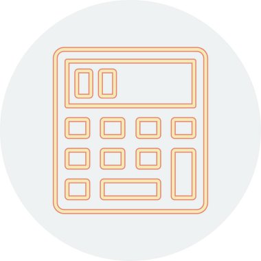 Hesap makinesi simge. Hesap makinesi vektör simgesi web için anahat çizimi.