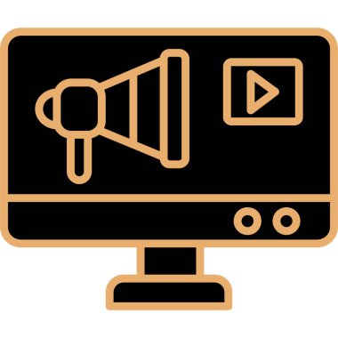 Görüntü konferansı simgesinin vektör illüstrasyonu