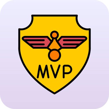 Sarı bir kalkanın vektör çizimi üzerinde 