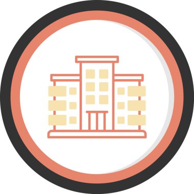 Bina. Web simgesi basit illüstrasyon