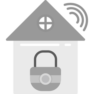 Kablosuz ağ sinyali olan ev, vektör illüstrasyonu