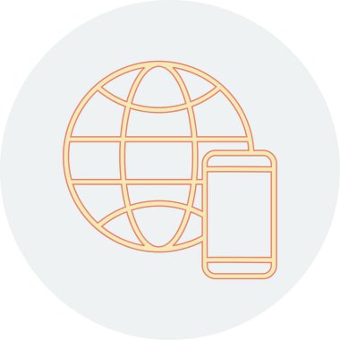 Dünya haritasının modern düz simgesi