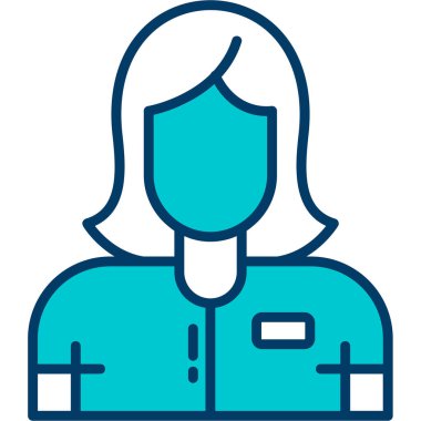 hemşire avatar ve maske vektör çizimi tasarımı