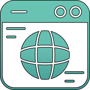 tarayıcı simgesi, vektör illüstrasyonu