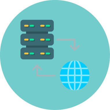 veritabanı sunucu simgesi düz biçimli