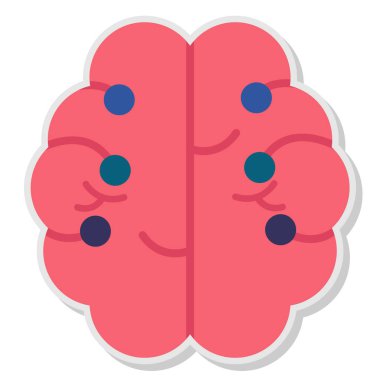 beyin ikonu vektör illüstrasyonu