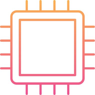 Bilgisayar işlemcisi. Basit vektör illüstrasyonu