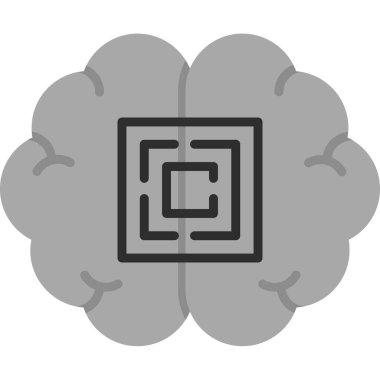 beyin ikonu vektör illüstrasyonu