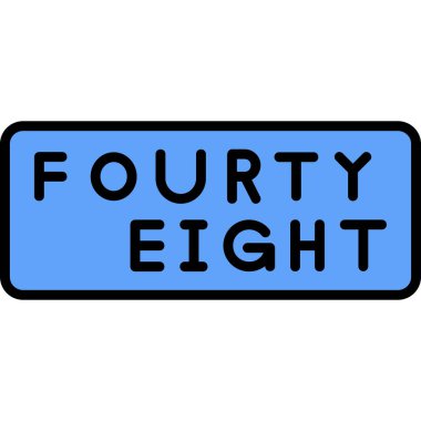 üç numara dört ikon vektör illüstrasyonu